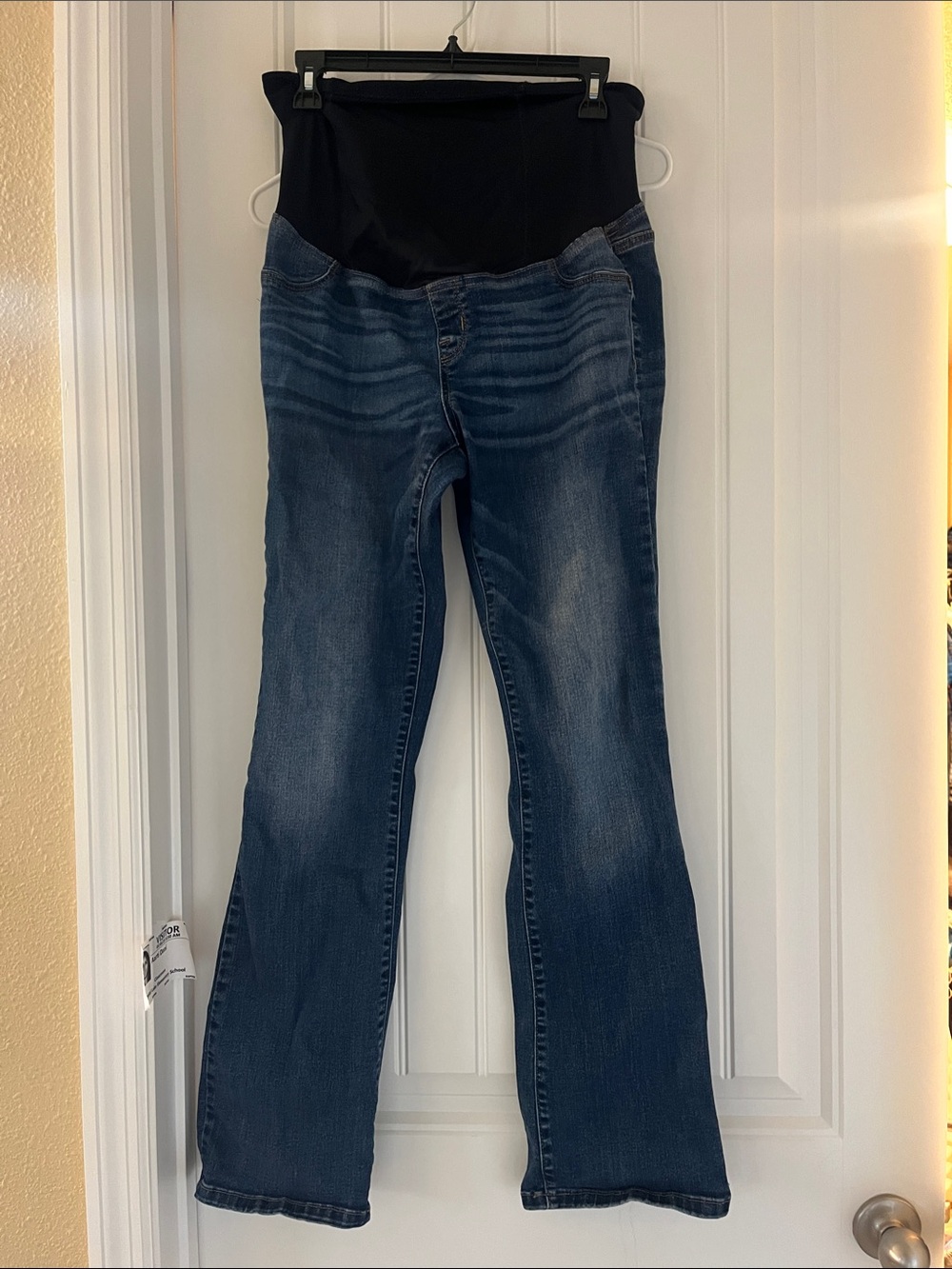 Isabel Maternity by Ingrid & Isabel Dark Blue Flare Jeans with Black Panel
